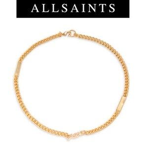 ALLSAINTS “Love” Cuban Chain Necklace, NWT